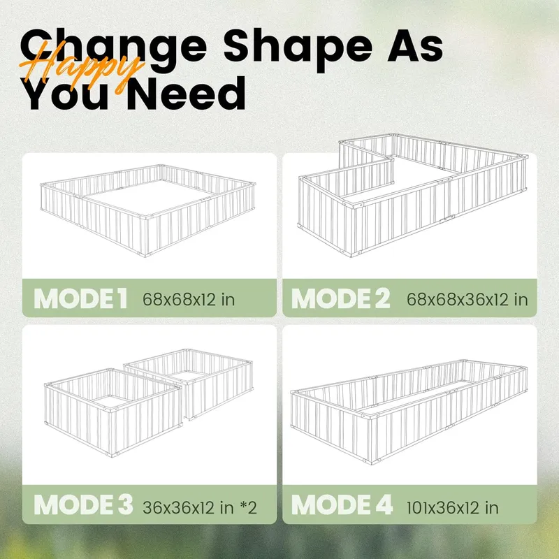 KING BIRD Galvanized Steel Metal Outdoor Planter Kit Box for Vegetables