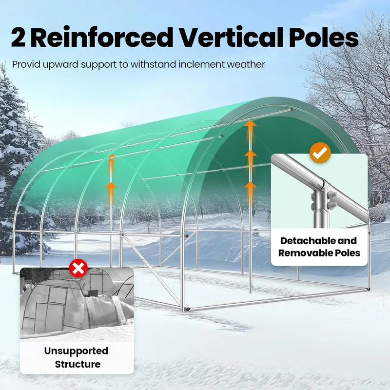 KING BIRD Large Walk-in Upgraded Galvanized Metal Frame